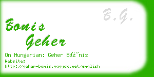bonis geher business card